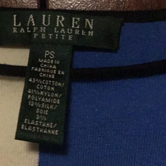 Ralph Lauren color block sweater black small off white and royal blue like new - Picture 3 of 5